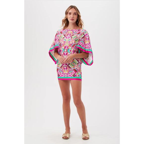 Trina Turk Other - Trina Turk Hawaiian Garden Boatneck Tunic Swim Cover-Up Dress Size M NWT